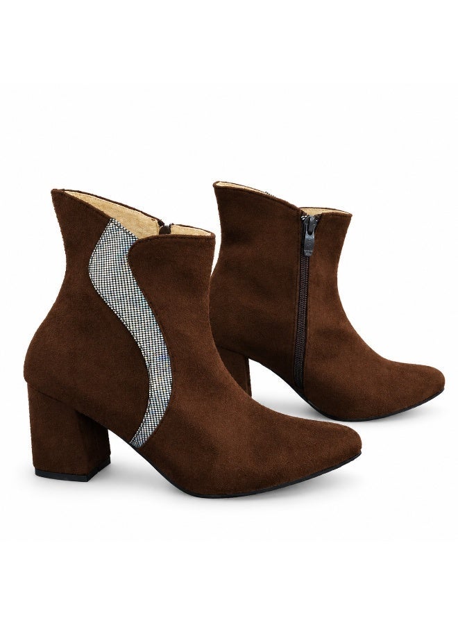 Vbranda Sparkle Detail Block Heel Ankle Boot B-67 - Image 3