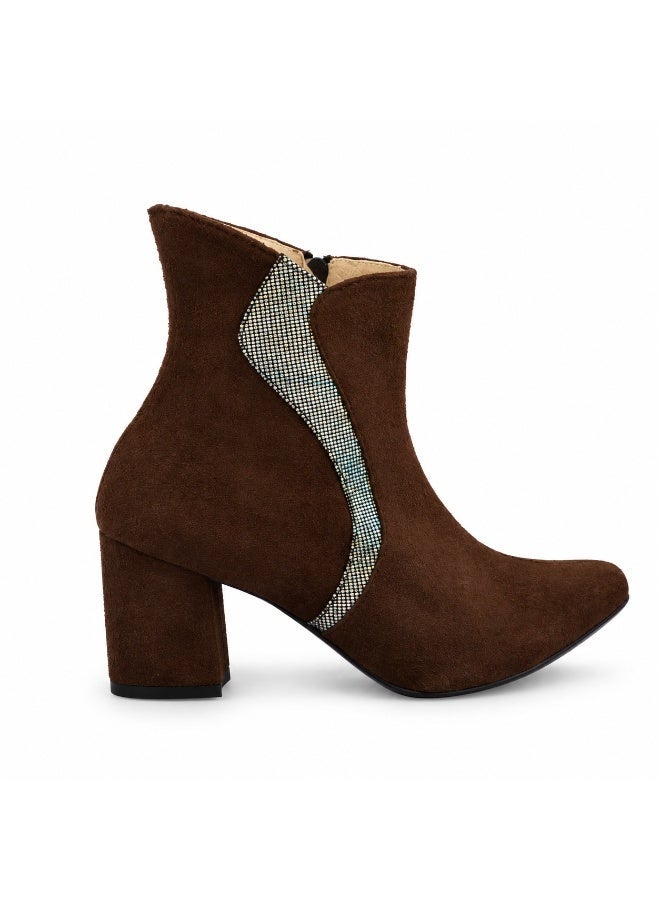 Vbranda Sparkle Detail Block Heel Ankle Boot B-67 - Image 2