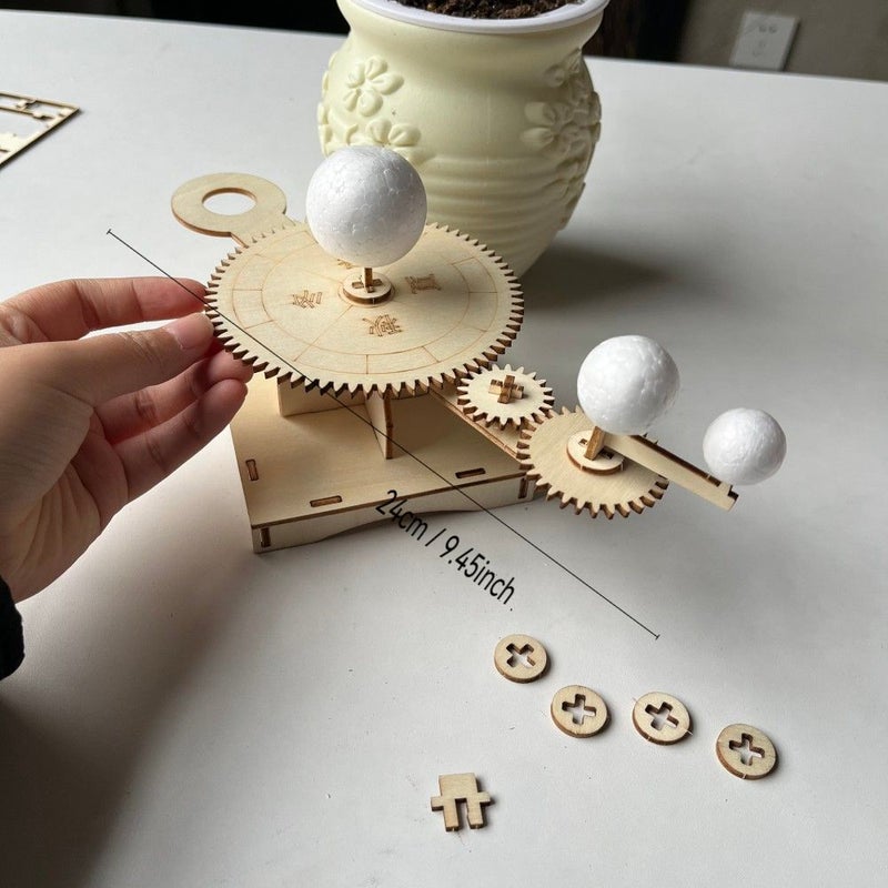 STEM Educational Toys Moon Earth Sun Trisphere Wooden 3D Puzzle Science Project - Image 2