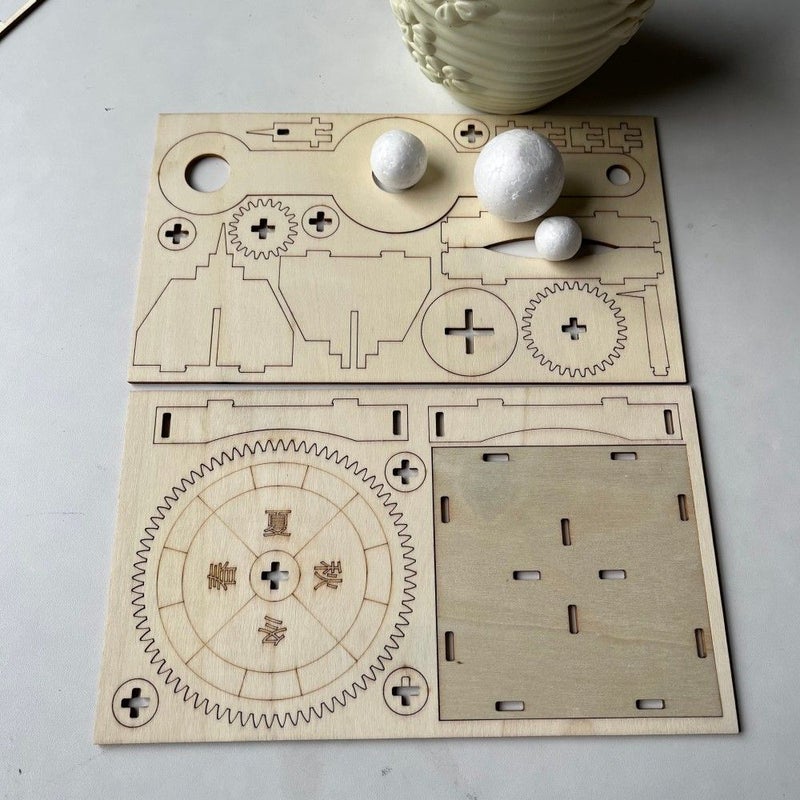 STEM Educational Toys Moon Earth Sun Trisphere Wooden 3D Puzzle Science Project - Image 5