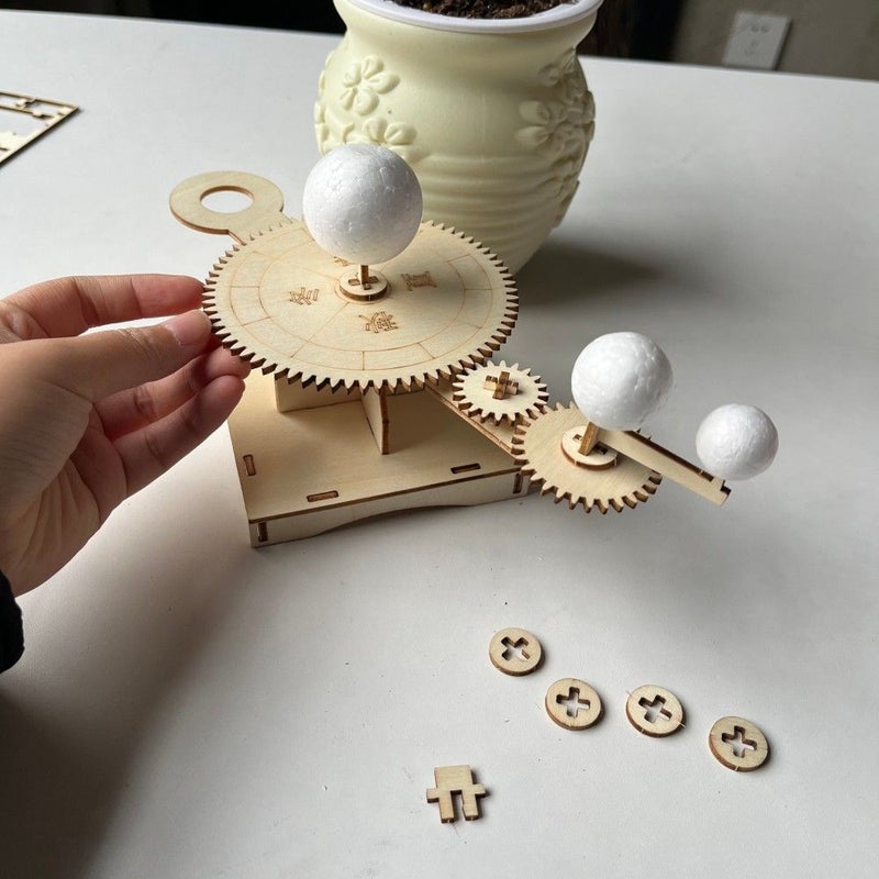 STEM Educational Toys Moon Earth Sun Trisphere Wooden 3D Puzzle Science Project - Image 1