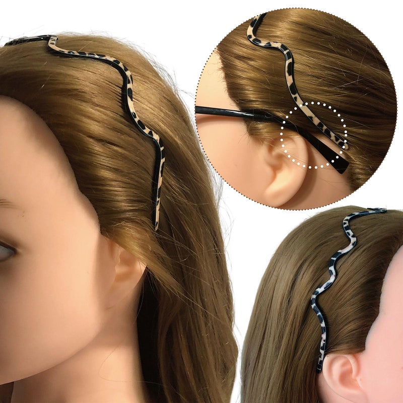 HYFEEL Wavy Headband for Women, Non Slip Fashion Plastic Zigzag Glasses Hairband with Teeth, French Style Thin Headbands Hair Accessory -Tortoiseshell - Image 5