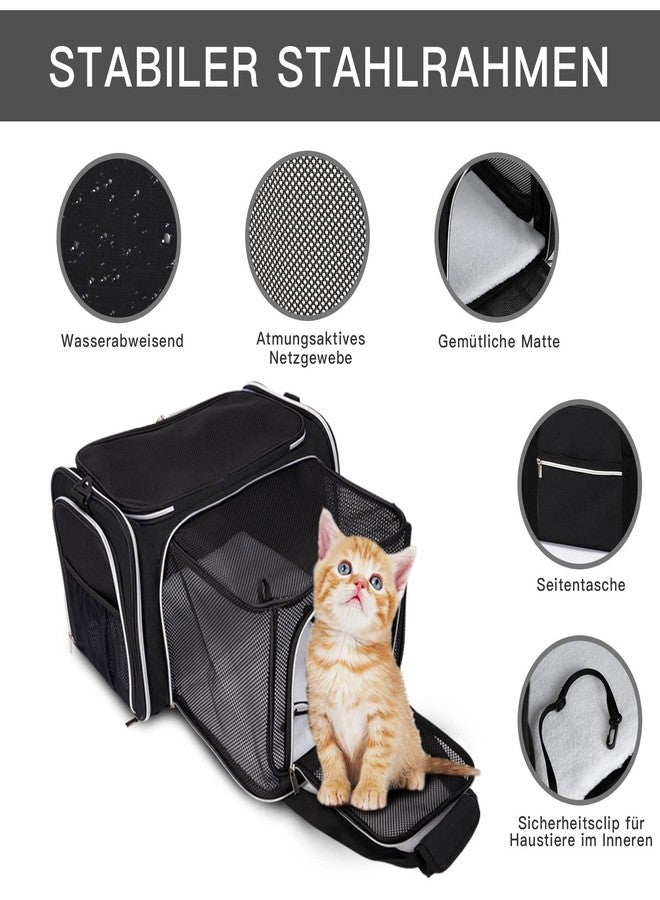 BAGLHER Cat Carrier Bag,Airline Approved Pet Carrier Soft Side Pet Travel 5 Sides Open Doors 3 Sides Expandable Foldable Dog Carrier with Fleece Pad - Image 3