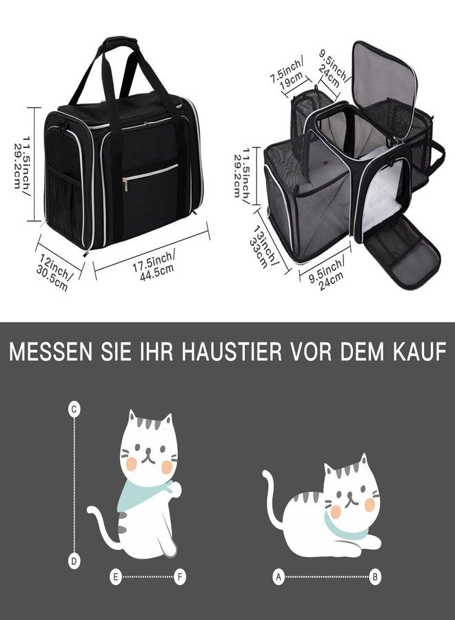BAGLHER Cat Carrier Bag,Airline Approved Pet Carrier Soft Side Pet Travel 5 Sides Open Doors 3 Sides Expandable Foldable Dog Carrier with Fleece Pad - Image 2