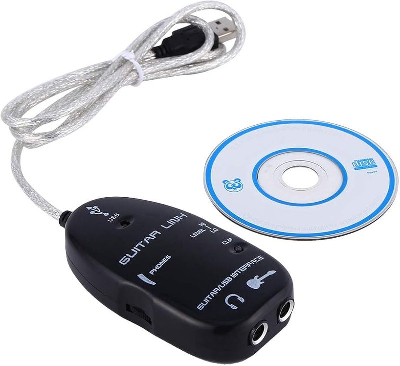 كابل واجهة الغيتار إلى USB لتسجيل الكمبيوتر محول 6.35 مم إلى USB - Image 3