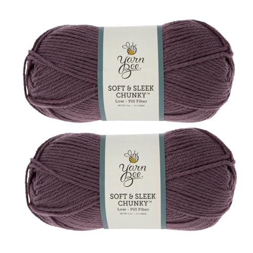 Hobby Lobby Yarn Bee Soft & Sleek Chunky - 5-Bulky - 100% Low Pill Acrylic, Yarn for Crocheting & Knitting Blankets, Hats, Sweaters, and More, Set of 2, 505 French Lilac - Image 1