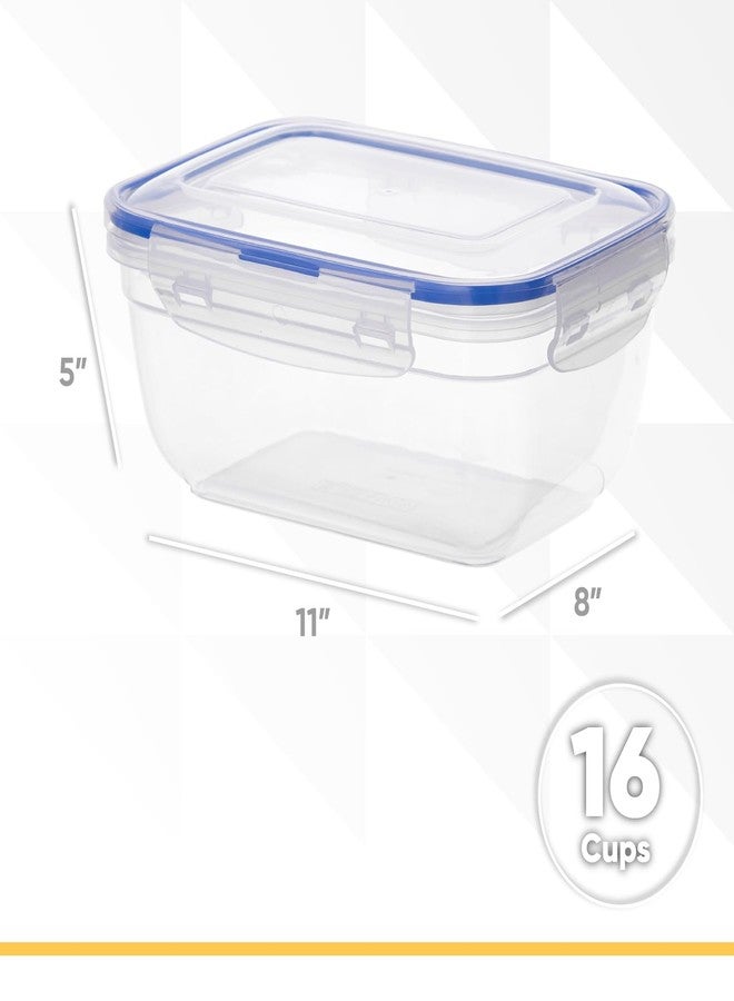 Superio Plastic Food Storage Containers with airtight Lid for Pantry, Fridge- BPA Free, Leakproof Sealed Container- Microwave, Dishwasher and Freezer Safe, Clear (17 Cup- 4 Pack) - Image 2