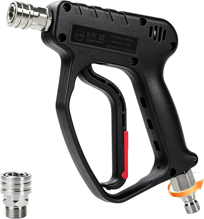 SEPLY Pressure Washer Short Gun, 5000 PSI/10.5 GPM High Power Washer Spray Gun with 3/8'' Swivel Quick and M22-14mm Connect for Foam Cannon Car Wash - Image 1