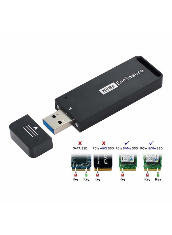 Xiwai USB 3.1 Gen2 10Gbps to NVME PCI-E M-Key Solid State Drive External Enclosure 2230/2242mm - Image 2
