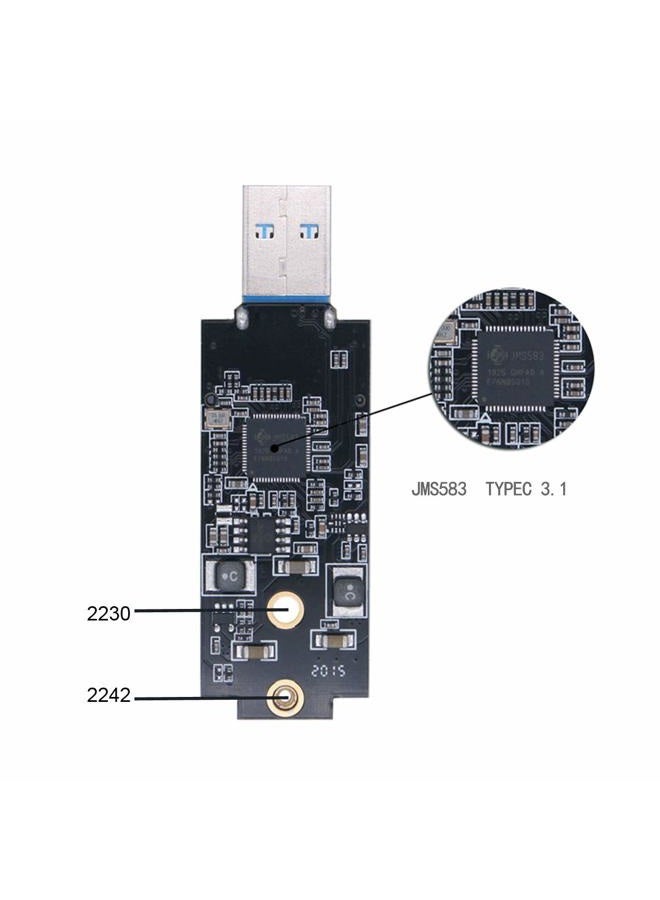 Xiwai USB 3.1 Gen2 10Gbps to NVME PCI-E M-Key Solid State Drive External Enclosure 2230/2242mm - Image 5