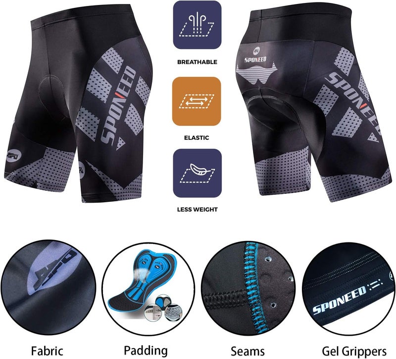 sponeed Men's Cycling Padded Shorts Men Bike Short Pants Cycle Spandex Tights Biking Wear - Image 4