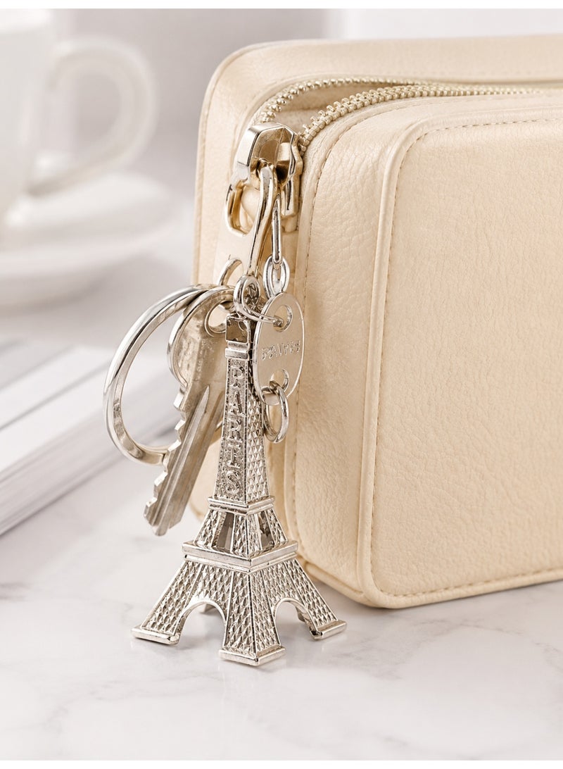 2PCS Paris Tower Keychain Metal Bag Charm for Keys and Backpacks - Image 5