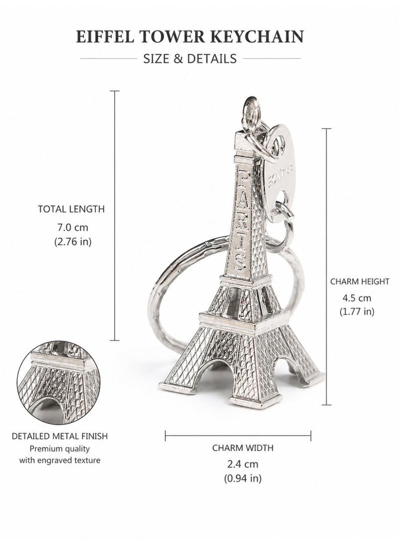 2PCS Paris Tower Keychain Metal Bag Charm for Keys and Backpacks - Image 4