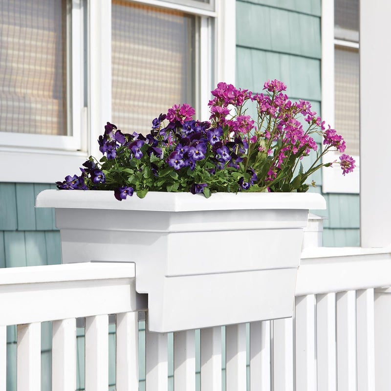 Root & Vessel Countryside Rail Planter, White, 24" - Image 3