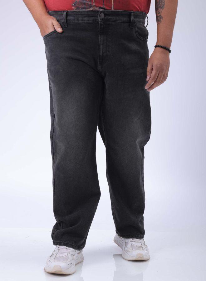 HARDSODA Men Plus Size Vintage Straight Fit Solid Mid-Rise Stretchable Jeans - Image 1