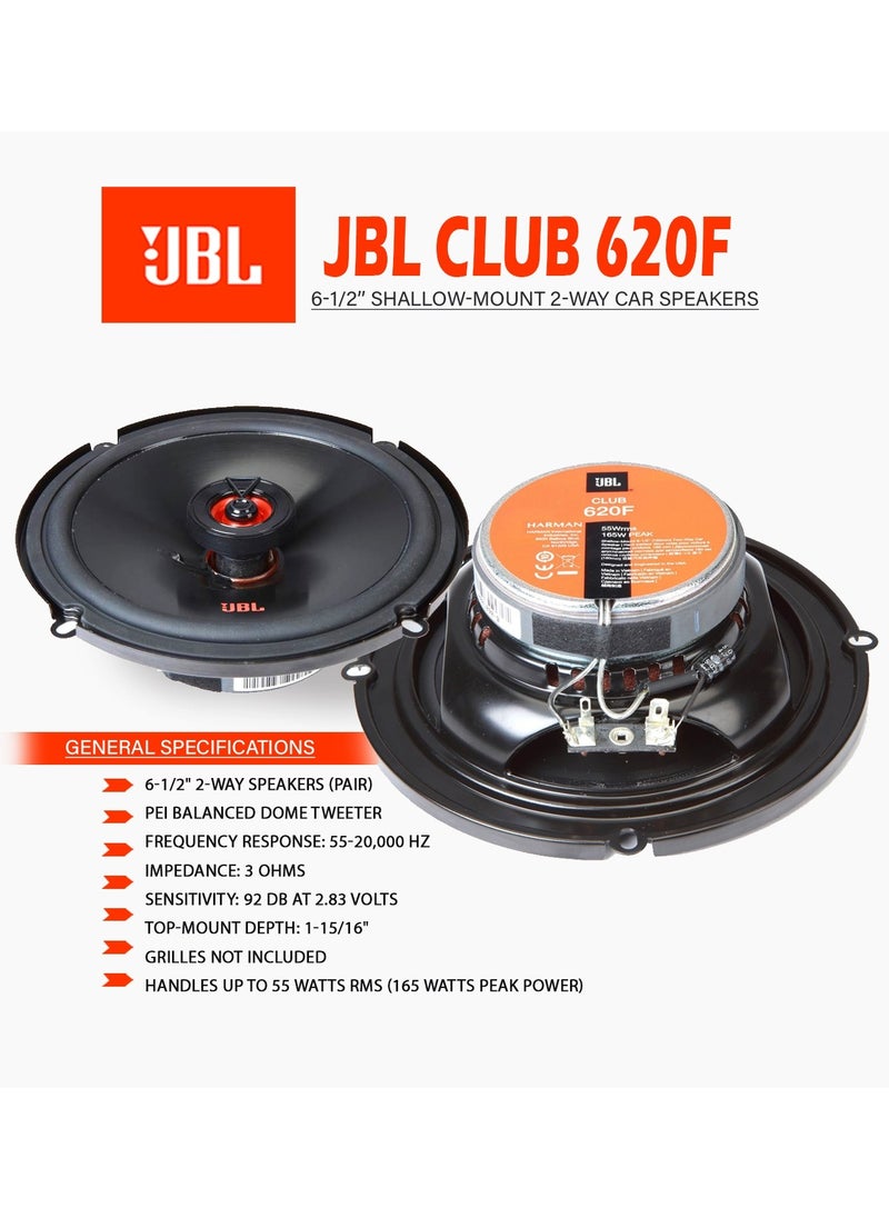 JBL JBL Club 620F Club Series 6-1/2" shallow-mount 2-way car speakers  - Image 2