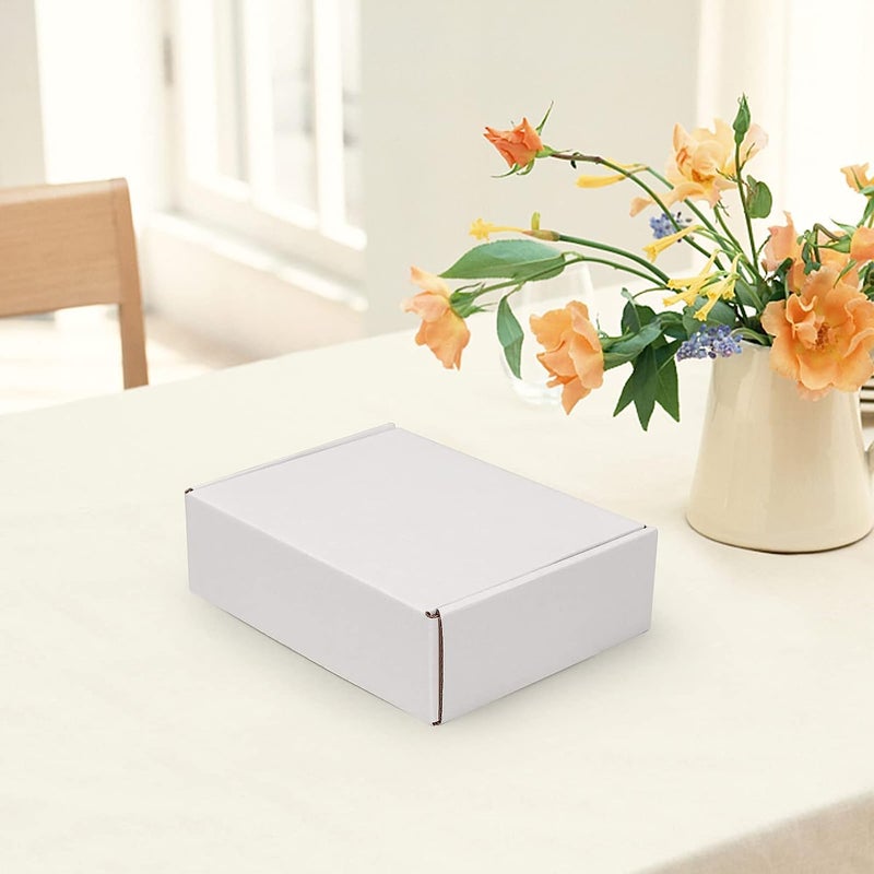 HORLIMER 7x5x2 Small Shipping Boxes Set of 50, White Corrugated Cardboard Box Literature Mailer - Image 4