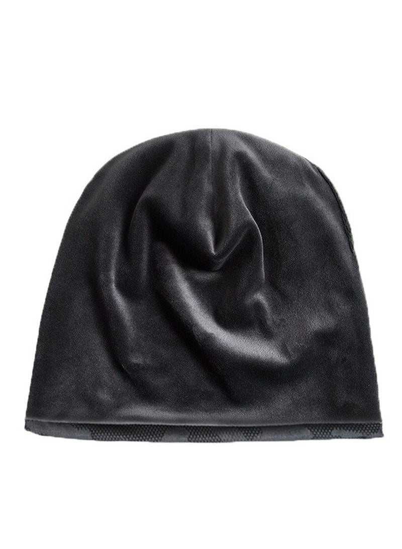 Loquat Infinity Scarf Headwear Cap Thickened Plush Beanie Hat Dark Grey  - Image 2