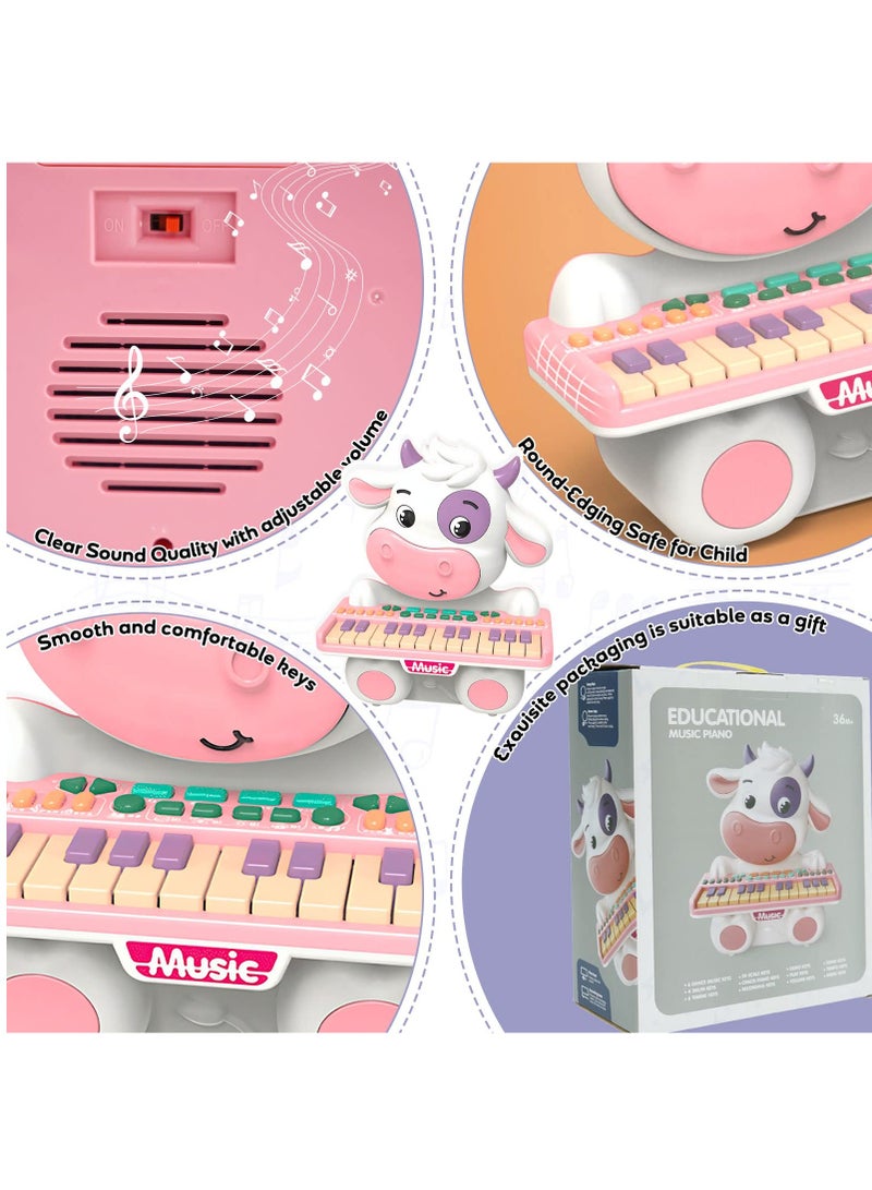 SYOSI, Kids Keyboard Piano Toys, Electronic Piano Animal Shape with 6 Instrument Settings Musical Early Education Giftsfor Kids Including Nursery Rhymes, Lighting, Dance Music - Image 2