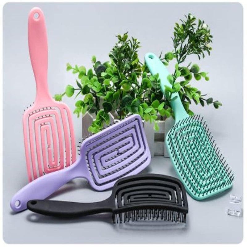 SHFTI Wet Hair Detangling Brush Vented Hair Brush No Tangle Hair Brush for Kids Men and Women Wet Dry Hair Glide Through Tangles with Ease PINK - Image 4
