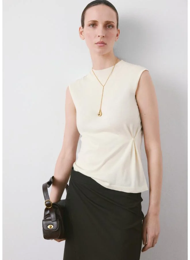 مانجو Side gathered knitted top