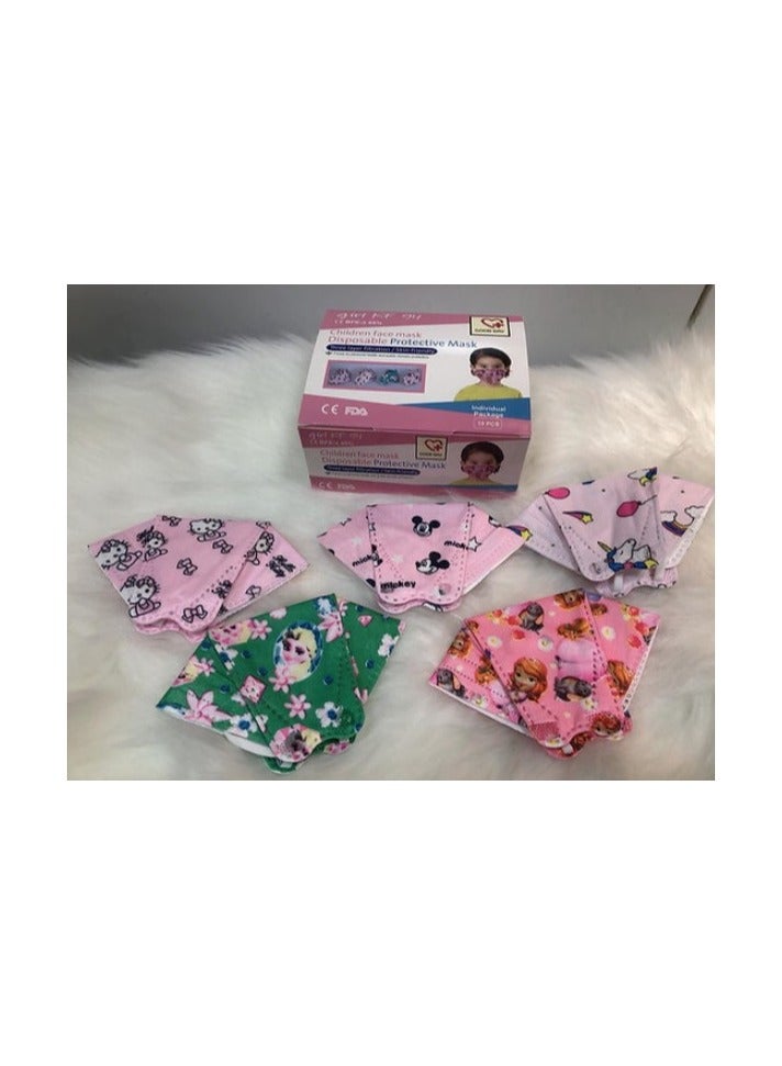 ALAZMATH.STORE Printed Protective Face Mask for kids-10 pcs per box - Image 1