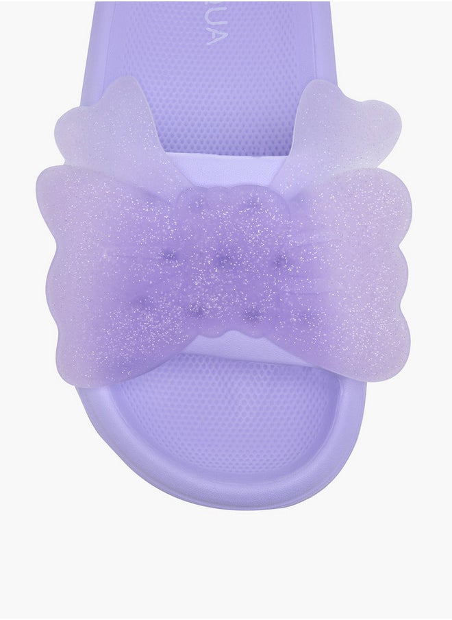 Aqua Butterfly Accent Slip-On Slides  - Image 3