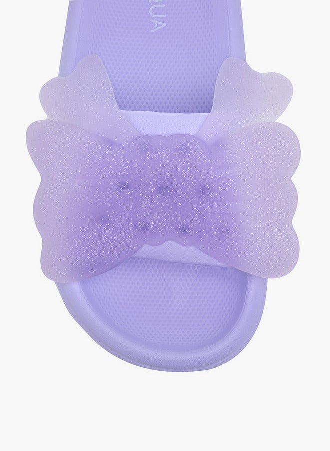 Aqua Girls Butterfly Accent Slip-On Slides - Image 3