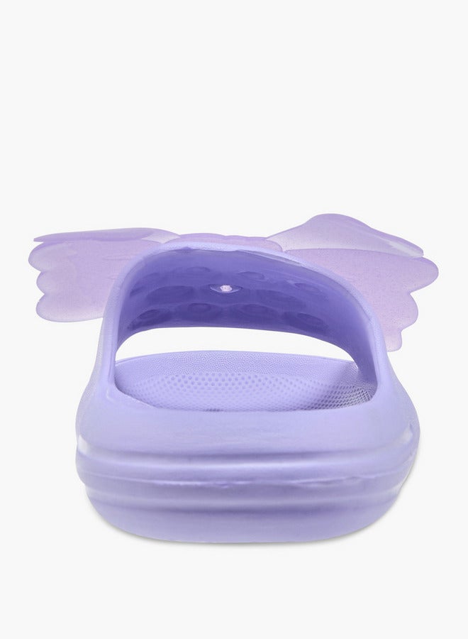 Aqua Girls Butterfly Accent Slip-On Slides - Image 4