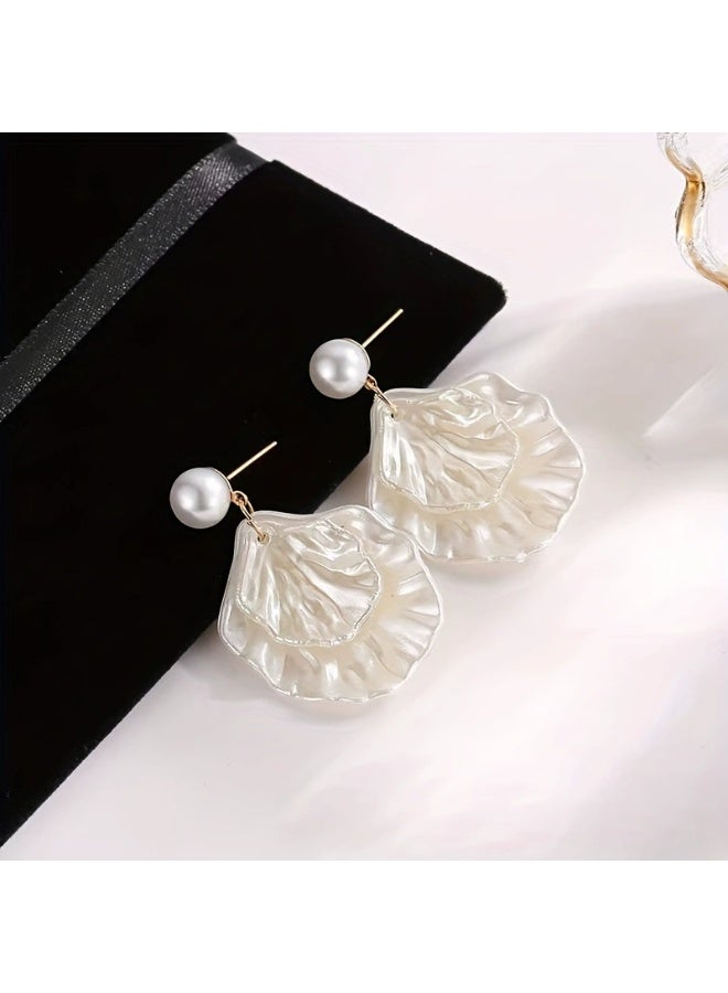 Goolsky أقراط بلاستيكية مزدوجة الطبقة عصرية للصيف للنساء – أقراط موضة خفيفة الوزن، تصميم مزدوج الطبقة مضاد للتأكسد، ملابس غير رسمية للشاطئ/العطلات - Image 5