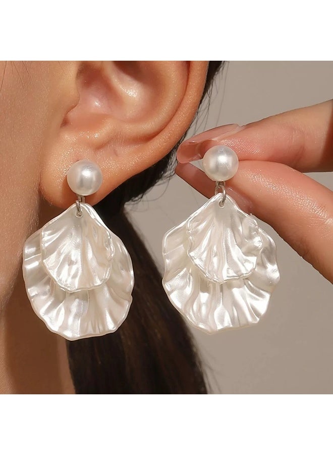 Goolsky أقراط بلاستيكية مزدوجة الطبقة عصرية للصيف للنساء – أقراط موضة خفيفة الوزن، تصميم مزدوج الطبقة مضاد للتأكسد، ملابس غير رسمية للشاطئ/العطلات - Image 1