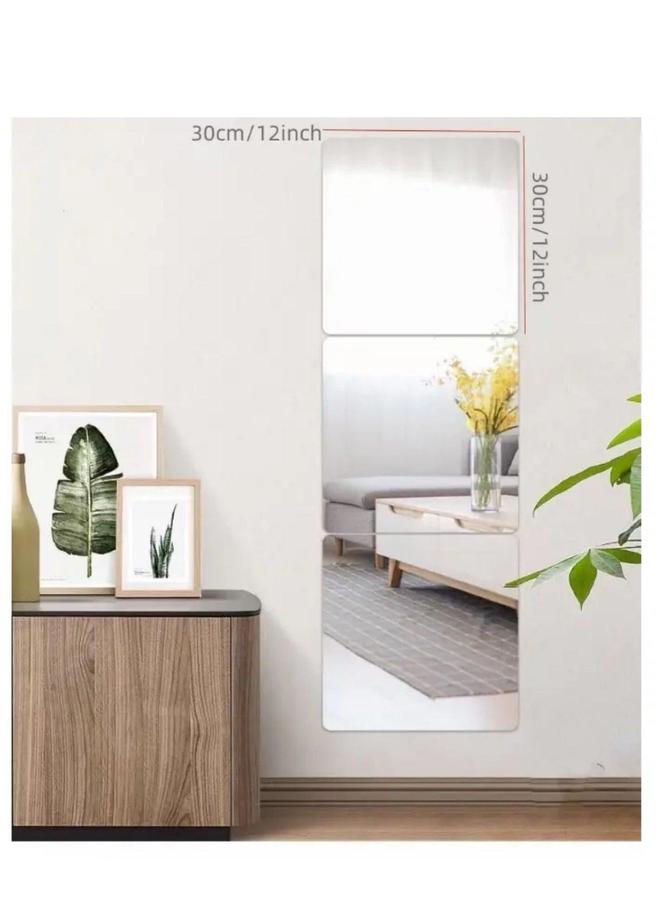 HOMESTAR 4pcs Wall Self-adhesive Full-body Mirror Dressing Bedroom Wardrobe Door Sticker Home Essential 30X30 - Image 4