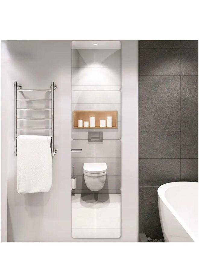 HOMESTAR 4pcs Wall Self-adhesive Full-body Mirror Dressing Bedroom Wardrobe Door Sticker Home Essential 30X30 - Image 5