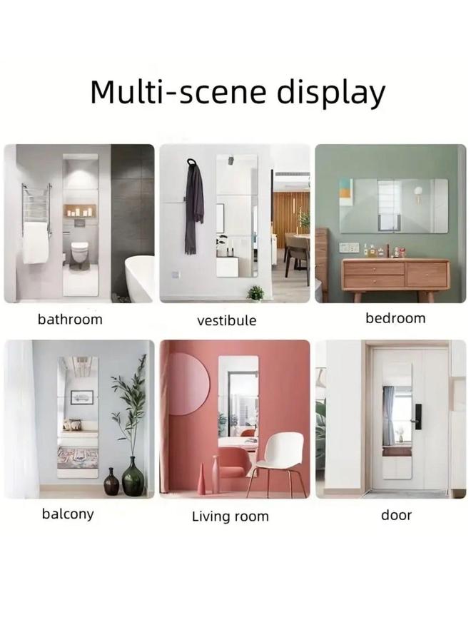 HOMESTAR 4pcs Wall Self-adhesive Full-body Mirror Dressing Bedroom Wardrobe Door Sticker Home Essential 30X30 - Image 3