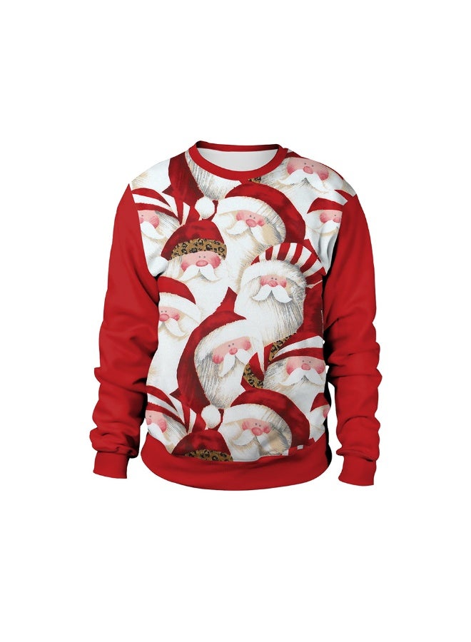 NIBEMINENT New Christmas animal print Christmas pullover round neck couple hoodie - Image 1