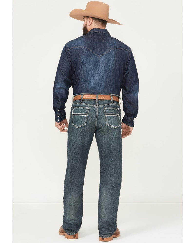 Cinch Men's White Label Relaxed Fit Jean, Hi Contrast Dark Rinse, 29W x 34L - Image 3