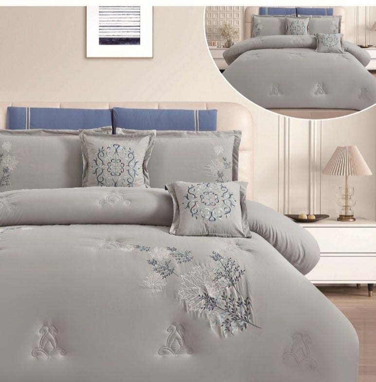 8-piece double bed set featuring a new floral pattern; comforter size 260 x 240 cm. - Image 3