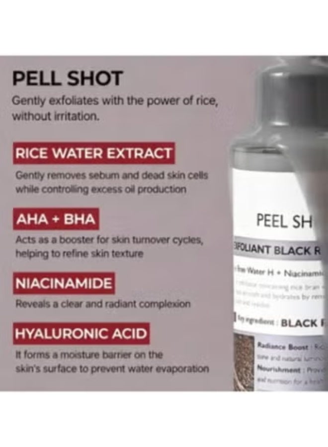 Dr. Melaxin Peel Shot Gomage Ampoule, 2.8 fl oz (80 ml), Pores, Blackheads, Sebum Peeling, Exfoliating Care, Texture Rice Bran Water, Rice Bran Extract, White Rice, Black Rice, Blackhead, DryV - Image 3
