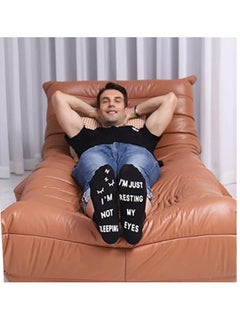 Festive Gallery Men's Black Socks, Funny Socks Birthday Gifts for Men Dad Grandpa Son Women Grandma Daughter, I'm Not Sleeping I'm Just Resting My Eyes  - Image 4