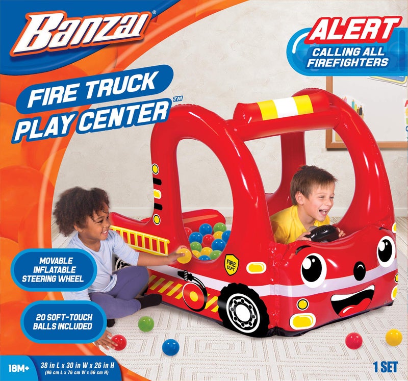 BANZAI Rescue Fire Team Play Center Ball Pit with 20 Balls, Toy - Image 3