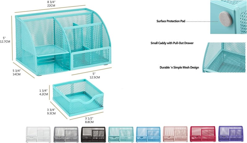 Exerz Desk Organiser/Desk Organiser/Desk Tidy/Pen Holder/Multifunction Organiser (EX348 Turquoise) - Image 5