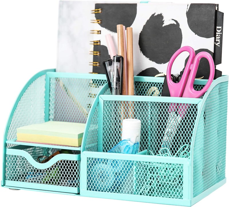 Exerz Desk Organiser/Desk Organiser/Desk Tidy/Pen Holder/Multifunction Organiser (EX348 Turquoise) - Image 1