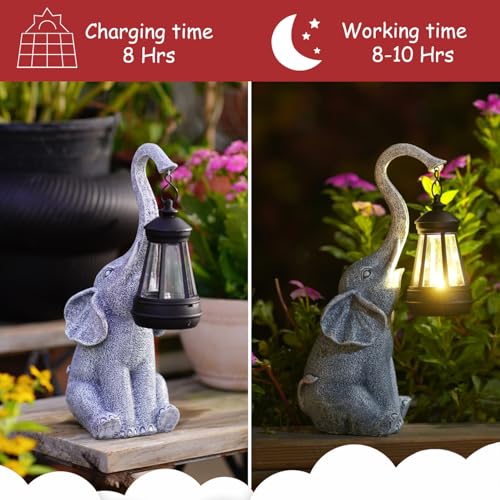 Goodeco Elephant Statue for Garden Decor with Gift Appeal - Ideal Gifts for Women, Mom or Birthdays, Beautifully Crafted Outdoor & Home Decor to Wow Your Guests (11" Elephant) - Image 5