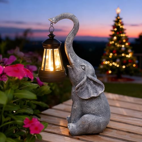 Goodeco Elephant Statue for Garden Decor with Gift Appeal - Ideal Gifts for Women, Mom or Birthdays, Beautifully Crafted Outdoor & Home Decor to Wow Your Guests (11" Elephant) - Image 1