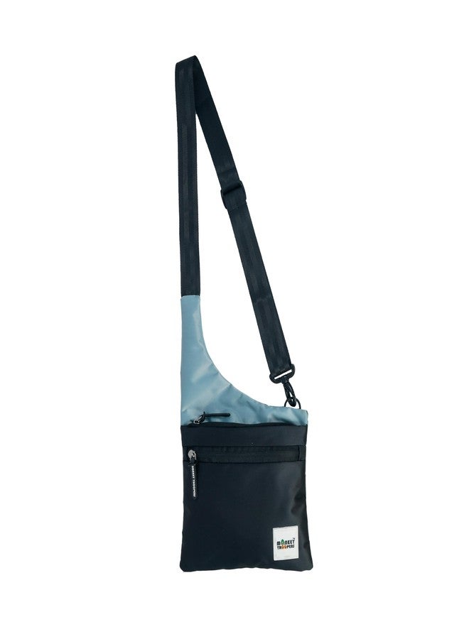 MONKEY TROOPERS Perfo Crossbody, Sling for Men Women Boys Girls, Lightweight & Tough, Stash Space for Essentials, Quick-Access Pocket, Casual, Travel, Hikking, 0.5L Capacity (Grey/Black) - Image 2