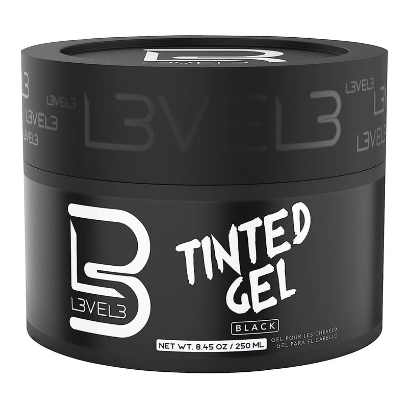L3 Tinted Gel Black  Temporary Black Hair Gel For Hair  No Flaking and Rinses Out Easily  Strong Hold Formula 3 Pack