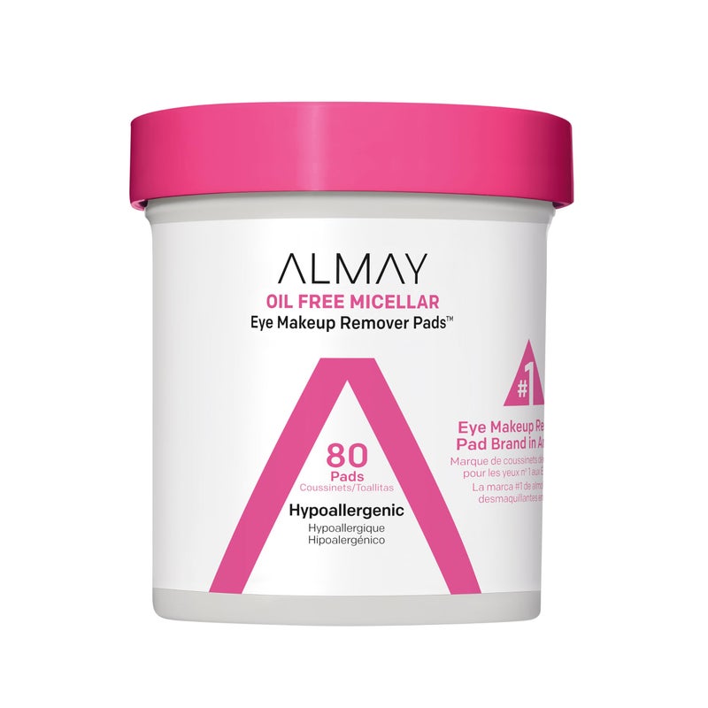 Almay Makeup Remover Pads, Micellar Gentle, Hypoallergenic, Fragrance-Free, Dermatologist & Ophthalmologist Tested (Packaging May Vary), 80 count - Image 1