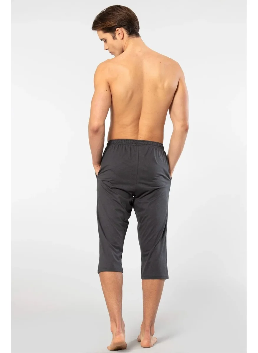 cacharel 2233 Men's Modal Single Capri Pajama Bottom-Anthracite