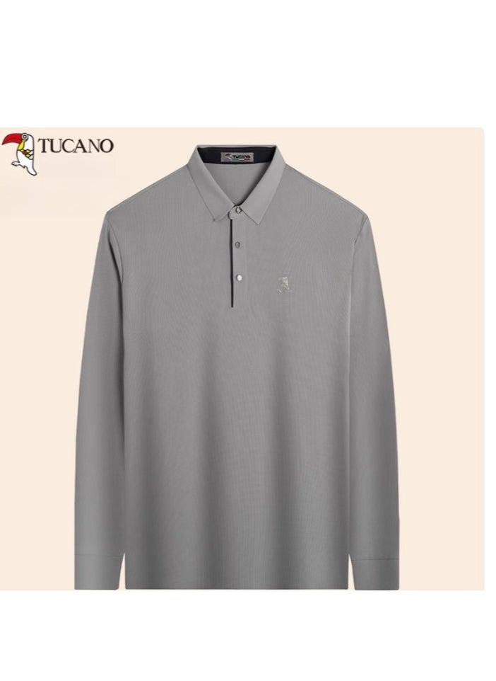Tucano - Men's Business Casual Long Sleeved T-Shirt Polo Shirt Top - Image 1