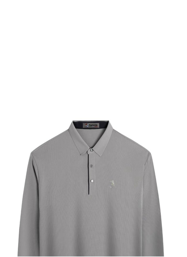 Tucano - Men's Business Casual Long Sleeved T-Shirt Polo Shirt Top - Image 1